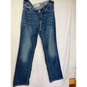 Ariat REAL Denim Women Jeans Blue Wash Bootcut Embellished Size 33R